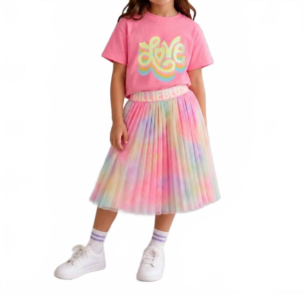 NEW BILLIEBLUSH girls tie dye pleated skirt in multicolor